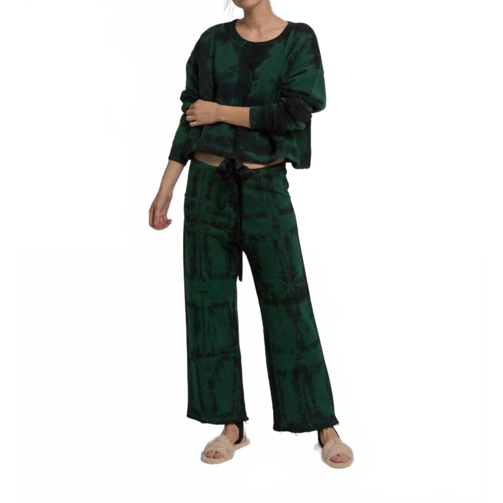 New Cali Dreaming Women's Palmer Pant In Tartan Tie Dye